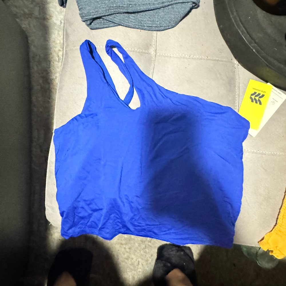 All in motion royal blue asymmetric crop top
